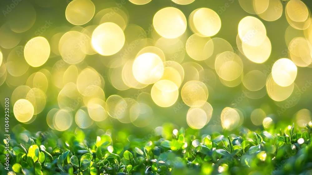 Poster sunlight filtering through leaves creates magical bokeh effect in lush green forest : generative ai