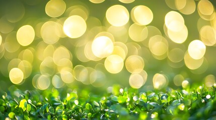 Fototapeta premium Sunlight Filtering Through Leaves Creates Magical Bokeh Effect in Lush Green Forest : Generative AI