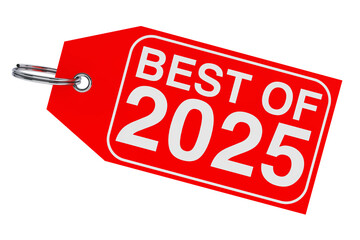 Winter Sale Concept. Best Of 2025 New Year Tag. 3d Rendering