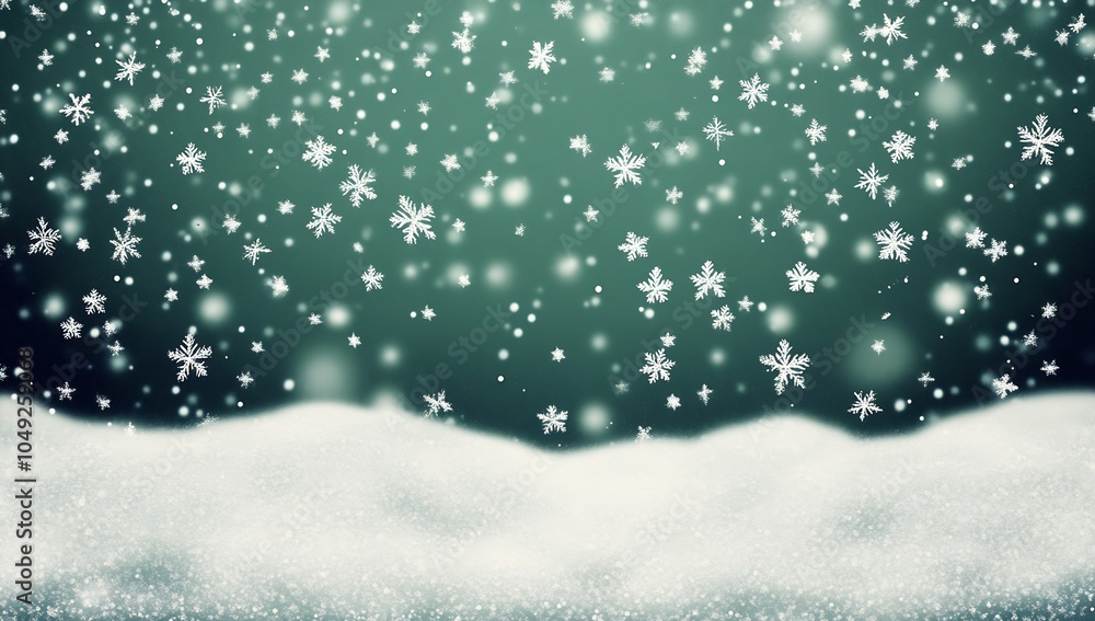 Poster snowy winter background with falling snowflakes for a serene and peaceful holiday setting : generati