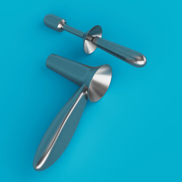 Surgical Stainless Steel Medical Instruments Proctoscope for Examine The Insides Of Anus And Rectum. 3d Rendering