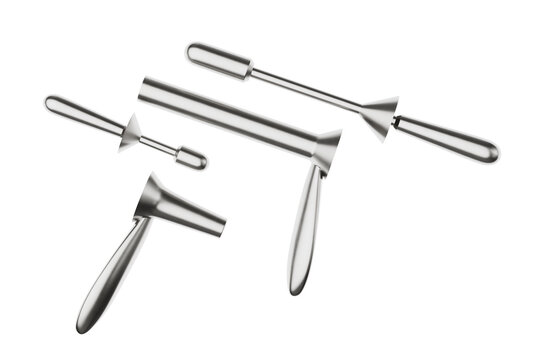 Surgical Stainless Steel Medical Instruments Proctoscope for Examine The Insides Of Anus And Rectum. 3d Rendering
