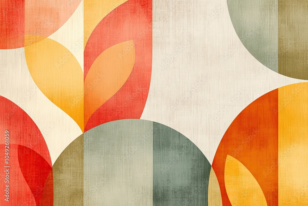 Poster Vibrant Abstract Geometric Patterns With Bold Shapes and Sharp Lines on a Neutral Backdrop
