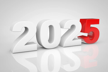 New Year 2025 3d Sign. 3d Rendering