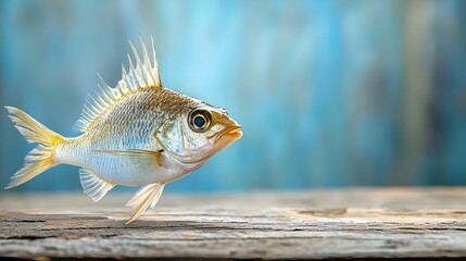 Vibrant John Dory Fish with Its Distinctive Spread Fins Swimming Naturally in Captivating Underwater Seascape with Aquatic Plants and Marine Life