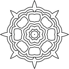 Flowers Mandala Art Circular Pattern in the Form of a Mandala Decorative Ornament in Ethnic Oriental Style.