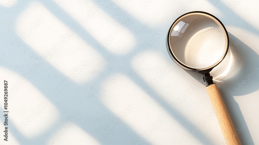 Aufkleber minimalist magnifying glass on abstract surface reflecting simplicity and exploration : generative a