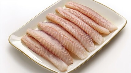 Fresh Fillets of White Fish on a Plate