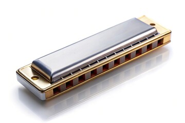 Harmonica silhouette isolated on white background