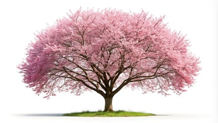 isolated backlit cherry tree on white background
