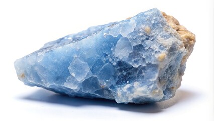 Fototapeta premium Mineral specimen of angelite on white background