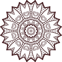 Mandala Clip Art Circular Pattern in the Form of a Mandala Decorative Ornament in Ethnic Oriental Style.