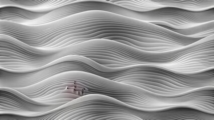 Monochrome abstract layer of grayscale wave panorama