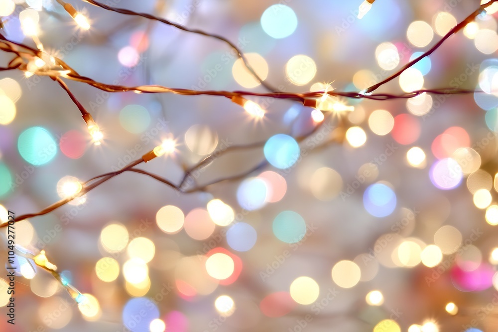 Aufkleber magical bokeh lights creating enchanting and festive atmosphere : generative ai