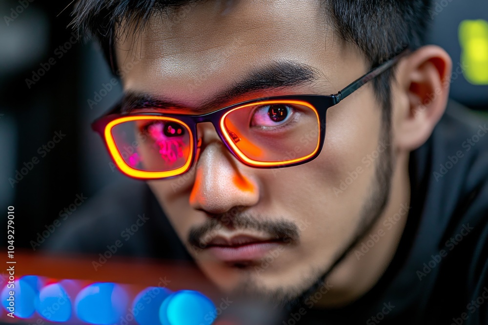 Poster A cyberpunk hacker taking control of a megacorpâ€™s digital infrastructure, surrounded by neon lights and glowing code