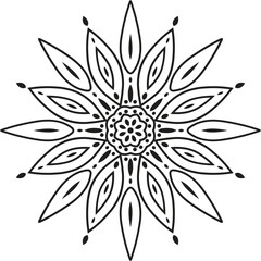 Mandala Pattern Tattoo Circular Pattern in Form of Mandala With Flower for Henna, Mehndi, Tattoo, Decoration Decorative Ornament in Ethnic Oriental Style.