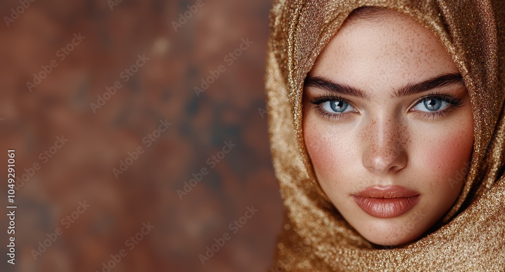 Canvas Prints Mysterious woman in golden hijab