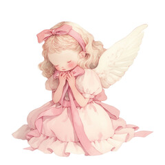 Fototapeta premium PNG Coquette angel illustration pastel colors.