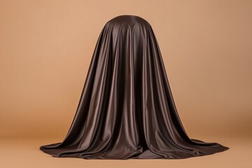 Naklejka premium Mysterious black draped figure