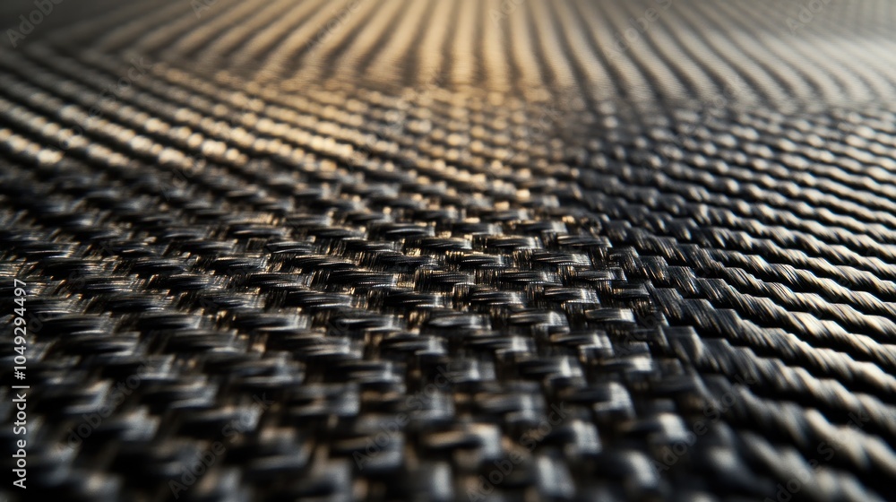 Poster close-up of a textured black woven surface, showcasing intricate patterns and depth.