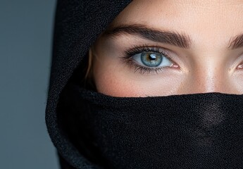 Fototapeta premium Mysterious woman with blue eyes
