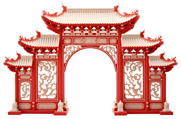 PNG Chinese gate architecture decoration chinese new year.