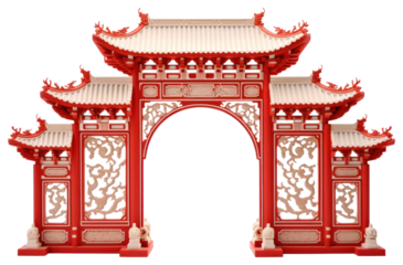 PNG Chinese gate architecture decoration chinese new year.
