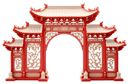 PNG Chinese gate architecture decoration chinese new year.