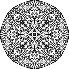 Mandala Coloring Online Circular Pattern in the Form of a Mandala Decorative Ornament in Ethnic Oriental Style.