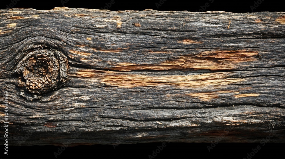 Poster weathered timber log texture with natural knots and cracks for creative design : generative ai