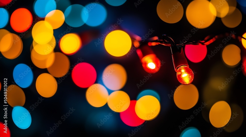 Aufkleber vibrant multicolored bokeh lights on a dark background creating a festive and lively atmosphere for 