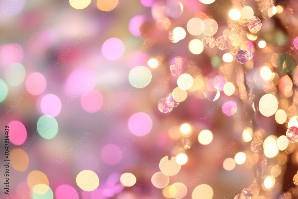 Leinwandbilder vibrant pink and purple bokeh effect with glowing circular patterns for festive decor : generative a