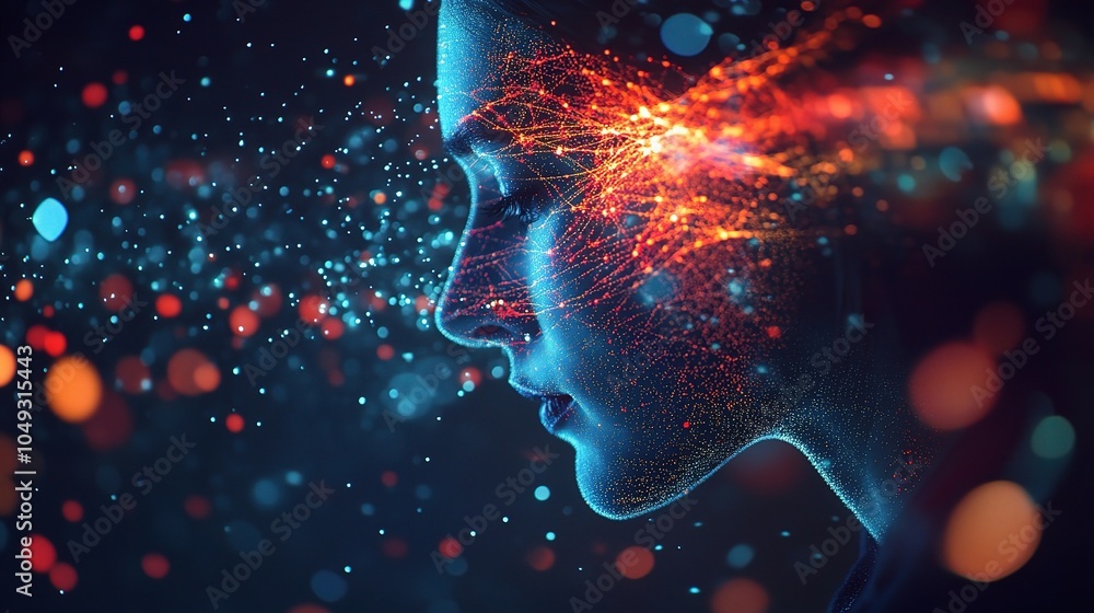 Poster data scientist analyzing complex information visualizations