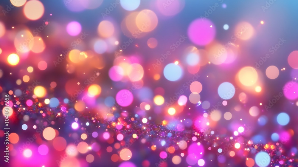 Aufkleber Vibrant Multicolored Bokeh Light Background for Festive Celebrations and Artistic Creations : Generative AI