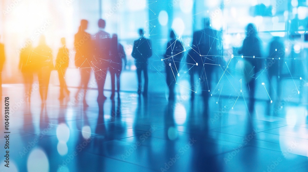 Poster professional networking event with silhouetted figures