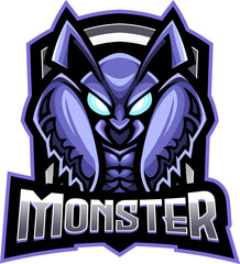 Monster mantis esport mascot logo design
