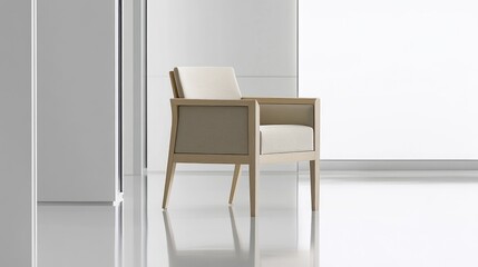 Modern Wooden Chair in Minimalist Interior Design