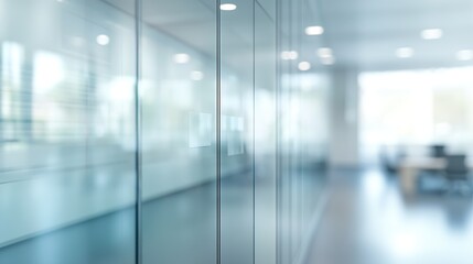 Fototapeta premium Contemporary Office Space with Glass Walls and Spacious Layout : Generative AI