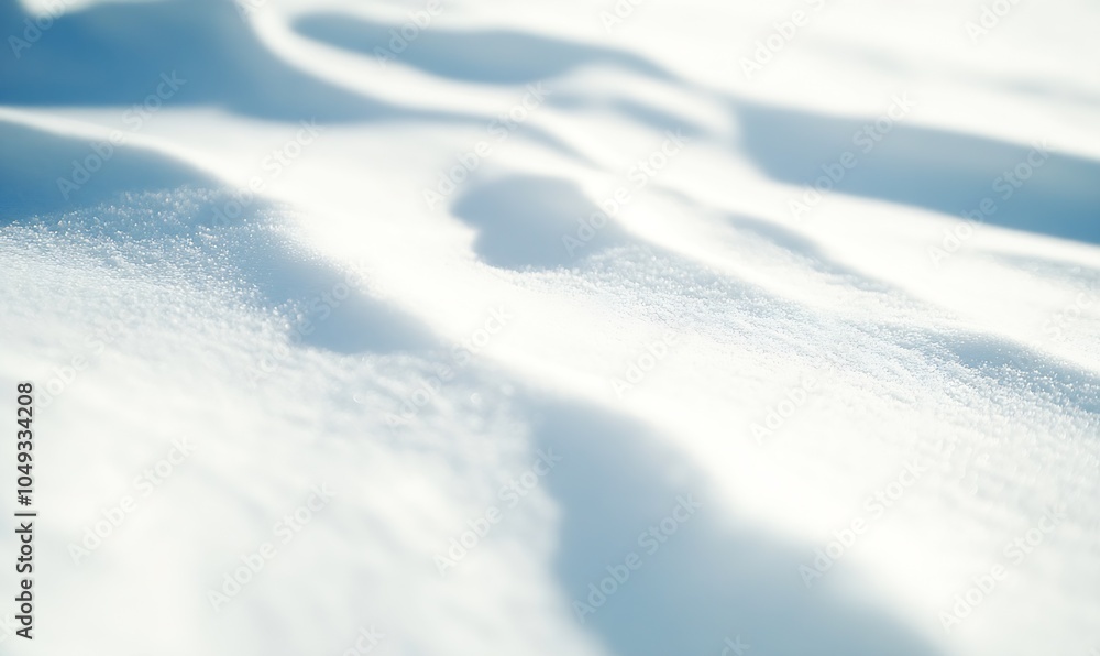 Aufkleber CloseUp of Whimsical Snowdrift with Unique Wavy Patterns and Shadows : Generative AI