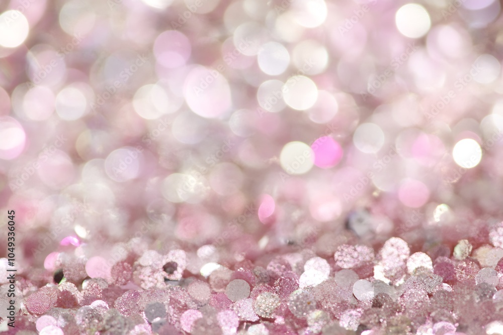 Aufkleber soft pink and silver bokeh glitter background for elegant and festive design aesthetic : generative 