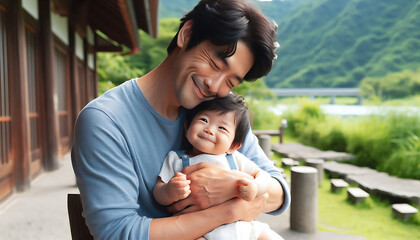 Father and son sharing a special moment together