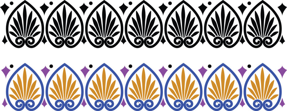 Floral border in medieval style. Ornament of interwoven stems, foliage, and flowers. Vector edging, design elements, and page decoration	
