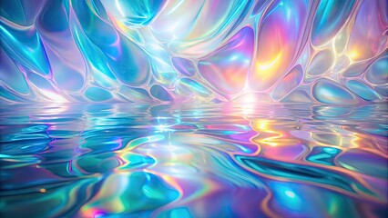 Fototapeta premium Holographic background with light refraction and iridescent effect, holographic, background, light refraction