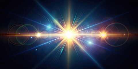 Luminous optical lens flares shining brightly against dark background, light, optical lens, flares, shiny, bright