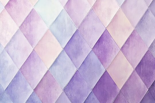 Motif de losanges en d&eacute;grad&eacute; pastel violet et rose avec effet aquarelle

