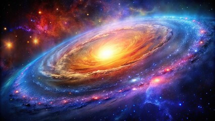 Obraz premium of a vibrant galaxy in the universe background, galaxy, space, universe, stars, planets, cosmic, celestial, astronomy