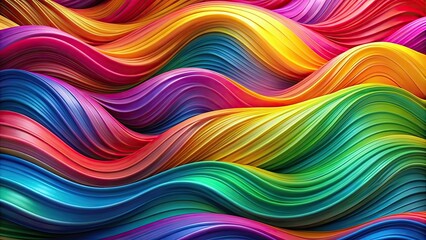 Obraz premium Vibrant abstract waves in various colors and shapes, colorful, abstract, waves,vibrant, flowing, movement, dynamic, gradient