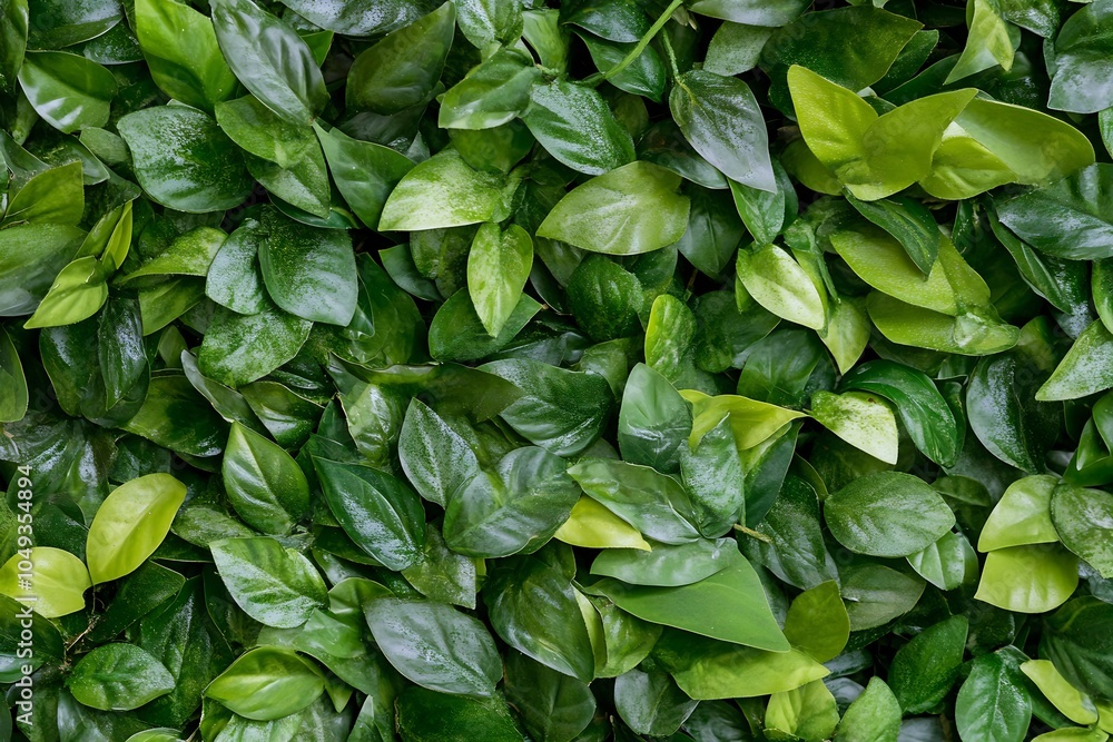 Aufkleber abundant cluster of vibrant green leaves creating a lush natural tapestry in a soothing environment 