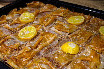 Sweet cake with lemon