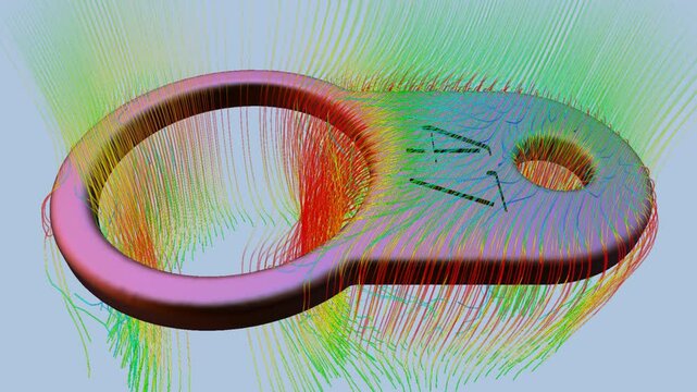 CFD simulation Computational fluid dynamics - Number ring airflow simulation